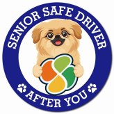 カーサイン 高齢者マーク SENIOR SAFE DRIVER ペキックス マグネット 強力 直径13cm 肉球 日本製 車 ステッカー