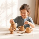 【名入れ無料】 木製 おままごと ティーセット お茶会セット マカロン カップケーキ おもちゃ おままごとセット 女の子 アフタヌーンティー ごっこ遊び 知育玩具 プレゼント ラッピング 誕生日 出生記録 知育玩具