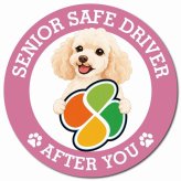 カーサイン 高齢者マーク SENIOR SAFE DRIVER ミディアムプードル マグネット 強力 直径13cm 肉球 日本製 車 ステッカー