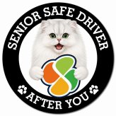 カーサイン 高齢者マーク SENIOR SAFE DRIVER チンチラ マグネット 強力 直径13cm 肉球 日本製 車 ステッカー