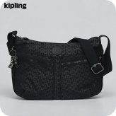 キプリング ショルダーバッグ レディース ブランド Kipling イゼラ ロゴ ワンポイント 総柄 K12592-K59 Signature Emb 黒