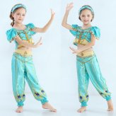 ジャスミン 衣装 アラジン プリンセス ドレス 子供用 ハロウィン クリスマス コスプレ 仮装 アラビアン 女の子 ダンス衣装 お姫様 仮装 なりきり コスチューム TDL パーティー 舞台 誕生日 プレゼント ギフト ビスチェ パンツ マント ヘアバンド ティアラ 5点セット