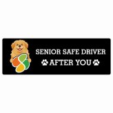 カーサイン 高齢者マーク SENIOR SAFE DRIVER チベタンマスティフ ステッカー シール 長方形 20x6.7cm 肉球 日本製 車