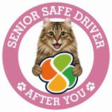 カーサイン 高齢者マーク SENIOR SAFE DRIVER アメリカンカール ステッカー シール 直径13cm 肉球 日本製 車