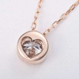 ダイヤモンド ネックレス K18PG 0.1ct フクリン ペンダント 18金 ピンクゴールド 一粒ダイヤ シンプル 華奢 レディース アクセサリー ジュエリー プレゼント ギフト 贈り物