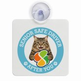 カーサイン 高齢者マーク SENIOR SAFE DRIVER クリリアンボブテイル 車内用 吸盤タイプ 収れん火災防止タイプ 肉球 日本製 車 ステッカー