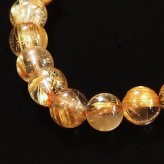 天然石ブレスレット【手元を華やかに彩る】8mm 太陽放射ルチルクォーツ 艶感 一点物【GHB193】浄化発送 京海堂