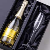 名入れグラス ゴールドスパークリング＆シャンパングラスセット 【正規品ボトル使用】 名入れ お酒 シャンパン ワイン お酒 誕生日 結婚 記念日 クリスマス 成人