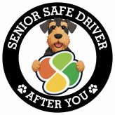 カーサイン 高齢者マーク SENIOR SAFE DRIVER エアデールテリア ステッカー シール 直径13cm 肉球 日本製 車