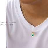 ゴールド ネックレス ハワイアンジュエリー ネックレス ペアネックレス 2本セット 刻印 無料 誕生石入れ可 選べる 大粒カラーストーン 14K K14ゴールド14k k14カットあずきチェーン太0.9mm 2本セット カップル 夫婦 プレゼント ハロウィン 【品番：CG-GP125-1P-CH123】