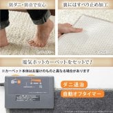 ホットカーペット カバー 電気カーペット対応 ミックスカラーホットカーペット・カバー-ルーナ 1.5畳(200x140cm) ホットカーペット本体セット ラグ ラグマット モダン シンプル 北欧 無地 ミックスシャギー 防ダニ 滑り止め おしゃれ 防炎