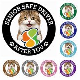 カーサイン 高齢者マーク SENIOR SAFE DRIVER ハイランドフォールド ステッカー シール 直径13cm 肉球 日本製 車