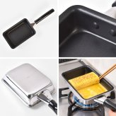 卵焼き フライパン ビタクラフト カーペンター エッグパン ミニ 15×9.5cm 日本製 IH ガスコンロ対応 小さめ 軽量 卵焼き器 玉子焼き くっつかない こびりつかない お手入れ簡単 ステンレス フッ素 有害物質不使用 PFOAフリー コンパクト シンプル お弁当用 一人暮らし