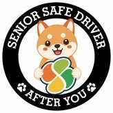 カーサイン 高齢者マーク SENIOR SAFE DRIVER 豆柴 ステッカー シール 直径13cm 肉球 日本製 車