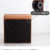 ソファ 座椅子 PVCレザー ブラウン 幅76cm クロスステッチ レザー調張地 厚みのあるフォルム ハンク 北欧風 存在感抜群 個性的 シンプルなフォルム ヴィンテージモダン かっこいい 送料無料
