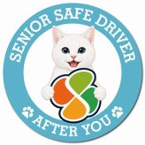 カーサイン 高齢者マーク SENIOR SAFE DRIVER 白 マグネット 強力 直径13cm 肉球 日本製 車 ステッカー
