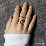ステンレス ニュアンスリング ごつめ 不規則 メタルリング オープンリング ワイドリング ゴールド シルバー 指輪 太め 大きめ 存在感 お洒落 カーブ 幾何学 個性的 プチプラ ウェーブ レディース 女性 金属アレルギー対応