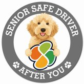 カーサイン 高齢者マーク SENIOR SAFE DRIVER オーストラリアンラブラドゥードル マグネット 強力 直径13cm 肉球 日本製 車 ステッカー