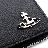 ヴィヴィアンウエストウッド 財布 二つ折り財布 メンズ レディース Vivienne Westwood 51010043 L001N LA N402 ブラック サフィアーノ 本革 ラウンドファスナー 小銭入れあり オーブ ロゴ コンパクト
