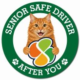 カーサイン 高齢者マーク SENIOR SAFE DRIVER アメリカンボブテイル マグネット 強力 直径13cm 肉球 日本製 車 ステッカー