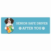 カーサイン 高齢者マーク SENIOR SAFE DRIVER スモールミュンスターレンダー ステッカー シール 長方形 20x6.7cm 肉球 日本製 車