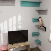 キャットウォーク 壁掛け 幅59.8cm 猫家具 日本製 完成品 arneco Board Walk M aino キャットタワー キャットステップ 壁面収納 猫用家具 多頭飼い 運動不足対策 ペット家具 猫用品 犬用品 省スペース リビング インテリア