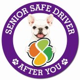 カーサイン 高齢者マーク SENIOR SAFE DRIVER フレンチブルドッグ マグネット 強力 直径13cm 肉球 日本製 車 ステッカー