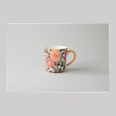 色絵バラ(オレンジ)マグ 陶器 美濃焼 やきものの里から、暮らしを贈ります。　ギフト 食器 セット テーブルウェア