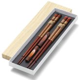 木製　糸巻箸ペア（箸置付） インテリア 漆器 盆 カタログギフト 景品 粗品