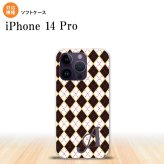 iPhone14 Pro iPhone14 Pro スマホケース 背面ケースソフトケース アーガイル 黒 赤 +アルファベット 2022年 9月発売 nk-i14p-tp1401i