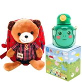 【3点セット】ボボベア 波波熊 クマのリュック かわいいキッズ水筒 500ML (カエル・ウサギ・ユニコーン・ライオン) 腐食に強い316ステンレス  折り紙1200枚 　プレゼント ※商品詳細を選択してください。