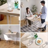 1人用テーブル 一人用テーブル カフェテーブル 幅75cm 奥行56cm 高さ73cm ホワイトオーク柄 ダイニングテーブル コーヒーテーブル 作業テーブル 2人用 一人暮らし おしゃれ