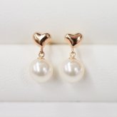 ［pearl305］ホワイトピンク 5.5mm - 6mm ハート ピアス あこや真珠 天草 熊本 日本産