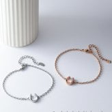 ハワイアンジュエリー ペアブレスレット つけっぱなし ステンレス 金属アレルギー ブランド 大人 シンプル ホースシュー 馬蹄 ダイヤモンド サージカルステンレス 2本セット クリスマス 記念日 プレゼント テラグラティア Terra-gratia PairBracelet【lstb014pair】