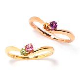 オーダーメイド しずく リング 指輪 誕生石 2石 Ties K18 18金 18K K10 10金 10K プラチナ 女性 レディース 誕生日 記念日 プレゼント ギフト 誕生日プレゼント 20代 30代 40代 妻 彼女 天然石 ダイヤモンド ダイヤ ルビー 小さい 小さめ ピンクゴールド ゴールド 選べる アクセサリー 金属アレルギー対応 金属アレルギー