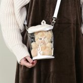 推し活 ぬいぐるみクリアバッグ[ぬいぐるみ 収納 ぬいポーチ 推し ぬいバッグ 小さめ ショルダー ポーチ クリア バッグ かわいい バッグポーチ クリアポーチ クリアケース 透明 デコ 通勤 通学 可愛い おしゃれ 推し活グッズ]