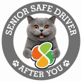 カーサイン 高齢者マーク SENIOR SAFE DRIVER ブリティッシュショートヘア ステッカー シール 直径13cm 肉球 日本製 車