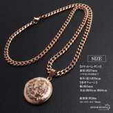 ステンレス ロケットネックレス HIPHOP 喜平チェーンネックレス ロケットペンダント フラワーネックレス 写真 記念 思い出 ハワイアンネックレス 50cm 60cm ピンク 6面カット 花 メンズ 男性 金属アレルギー対応