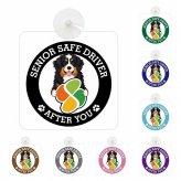 カーサイン 高齢者マーク SENIOR SAFE DRIVER バーニードゥードル 車内用 吸盤タイプ 収れん火災防止タイプ 肉球 日本製 車 ステッカー