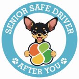 カーサイン 高齢者マーク SENIOR SAFE DRIVER スムースコートチワワ ステッカー シール 直径13cm 肉球 日本製 車