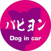 Dog in car ドッグインカー ステッカー カーステッカー パピヨン 毛筆書体 ピンクパープル シール 煽り運転対策 カーサイン