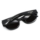 バレンシアガ BALENCIAGA サングラス アジアンフィット UVカット アイウェア キャットアイ フォックス BB0389SK-001 メンズ レディース ユニセックス ブラック+グレー 国内正規品