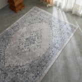 夏ラグ 夏用カーペット ラグ ラグマット ペルシャ風 洗える おしゃれ かわいい 北欧 カーペット 長方形 正方形 ペルシャ 絨毯 柄 デザイン 滑り止め付き ホットカーペット対応 オールシーズン 冬用 冬ラグ ヴィンテージ風プリントラグ1畳 2畳 3畳