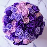 【パープルミックス】「サヴォンローズ」 花束 ブーケ バラの花束 薔薇の花束 花ギフト フラワーギフト フラワーボックス プロポーズ サプライズ ソープフラワー シャボンフラワー 石鹸フラワー 石鹸の花 石鹸のバラ 枯れない花 インテリア 母の日 父の日 敬老の日 クリスマス バレンタイン ホワイトデー 誕生日 入学 卒業 就職 結婚祝い 結婚記念日 退職祝い 記念日 
