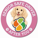 カーサイン 高齢者マーク SENIOR SAFE DRIVER カニンヘンダックスフンド マグネット 強力 直径13cm 肉球 日本製 車 ステッカー