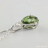  グリーンサファイア 　１．４５８ct 　ダイヤモンド　ネックレス 　ペンダント プラチナネックレス Pt900　ネックレス レディース 一粒ネックレス  誕生石 シンプル Drops
