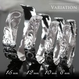 ハワイアンジュエリー バングル ハワイアンジュエリー ブレスレット ペアバングル 幅10mm 刻印 無料 サイズが選べる オープンバングル ペア 2本セット カットアウト スクロール シルバー925 太め カップル 夫婦 プレゼント ハロウィン 【品番：B5003-10P】