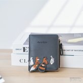 財布 レディース 二つ折り カードケース かわいい ミニ財布 コンパクト 小銭入れ お札入れ カード入れ コインケース 刺繍 動物 誕生日 プレゼント ギフト 贈り物 女性 子供
