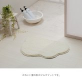 マット バスマット マルチ インテリア パーソナル かわいい くも柄 変形 ふわふわ すべりにく加工 40×60cm