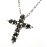 ネックレス K18 ブラックダイヤモンド 0.3ct クロス ペンダント 18金 ゴールド メンズ レディース 十字架 天然石 ジュエリー アクセサリー ギフト プレゼント